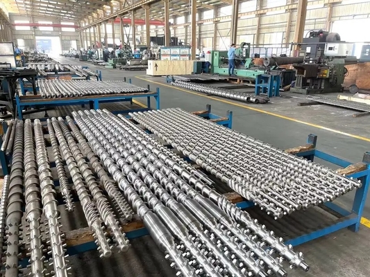 PVC UPVC σωλήνων υψηλή παραγωγή βαρελιών βιδών εξωθητών διπλή για τα μέρη μηχανημάτων PVC