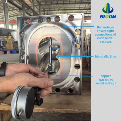 Υψηλής ακρίβειας νικελίου κράμα δίδυμη βίδα βαρέλι με αντοχή στην φθορά για την παραγωγή PA PBT PET PEEK